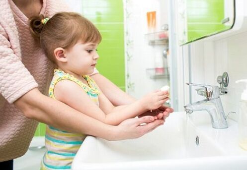 hand washing to prevent parasite infection